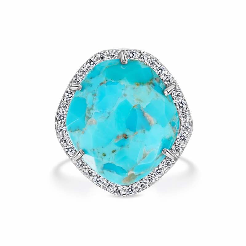 Sterling Silver Turquoise and Topaz Ring